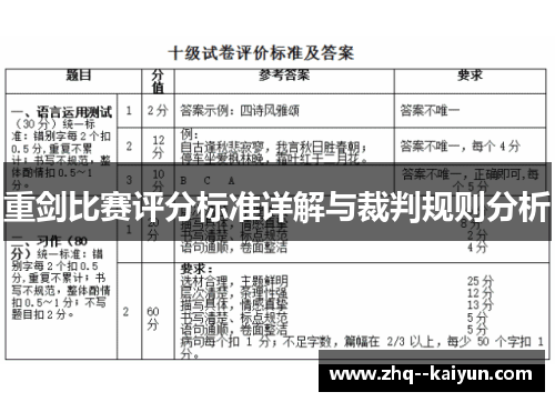 重剑比赛评分标准详解与裁判规则分析 重剑比赛评分标准详解与裁判规则分析